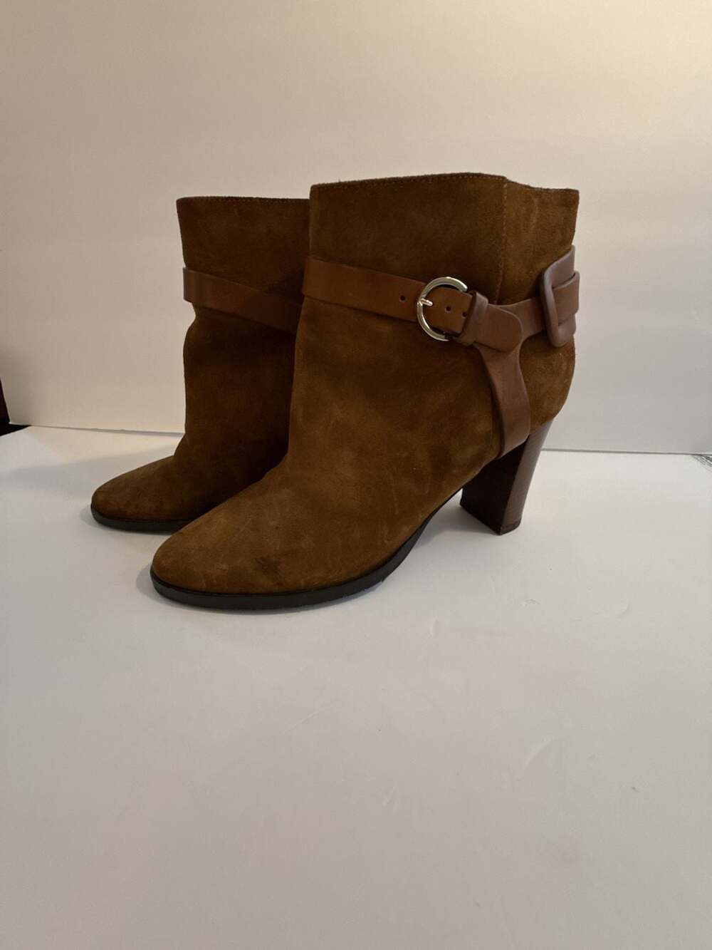 Jimmy Choo Suede Ankle Boots with Buckle Brown